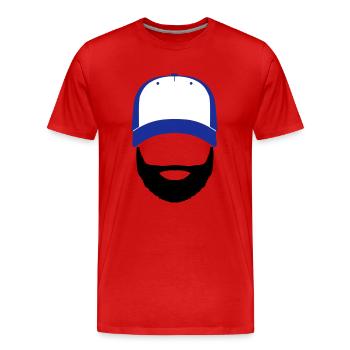 Bill Doe - Men's Premium Organic T-Shirt - red - Front - Damien (186cm)