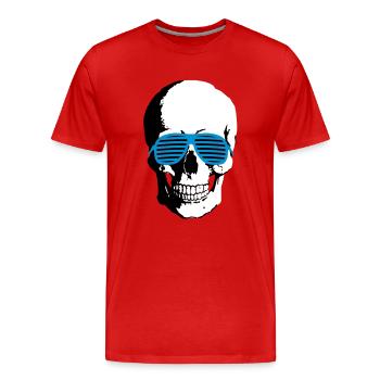 Skull - Männer Premium Bio T-Shirt - Rot - Vorne - Damien (186cm)