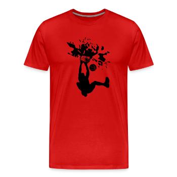 basketball slam dunk smash panier de basketball - T-shirt bio Premium Homme - rouge - Devant - Damien (186cm)