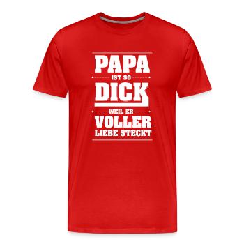 Liebevoller Papa - Männer Premium Bio T-Shirt - Rot - Vorne - Damien (186cm)