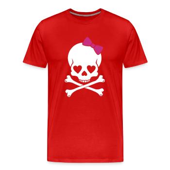 Crâne Fillette - T-shirt bio Premium Homme - rouge - Devant - Damien (186cm)