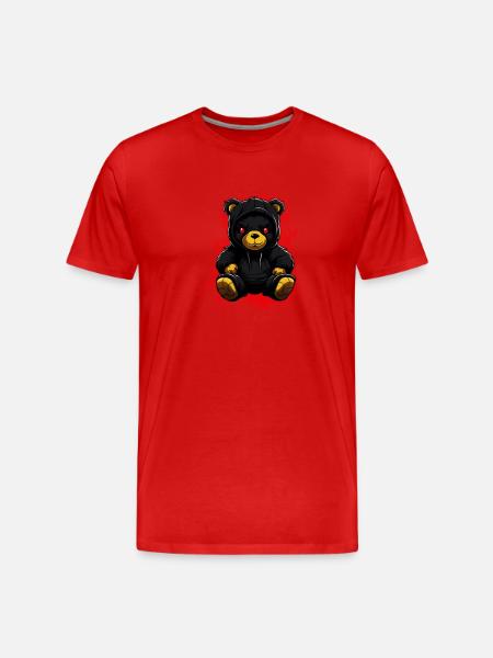 Cool gyserbamse med hættetrøje Evil - Herre Premium T-shirt økologisk - rød