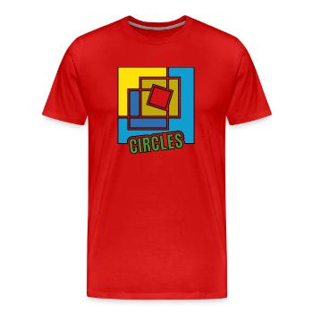 Abstraction des carrés - T-shirt bio Premium Homme - rouge - Devant - Damien (186cm)