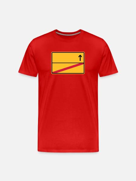 Stadtschild, Ausfahrt - Männer Premium Bio T-Shirt - Rot