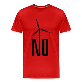 NON! Éolienne non merci - danger pour les oiseaux - T-shirt bio Premium Homme - rouge - Devant - Damien (186cm)