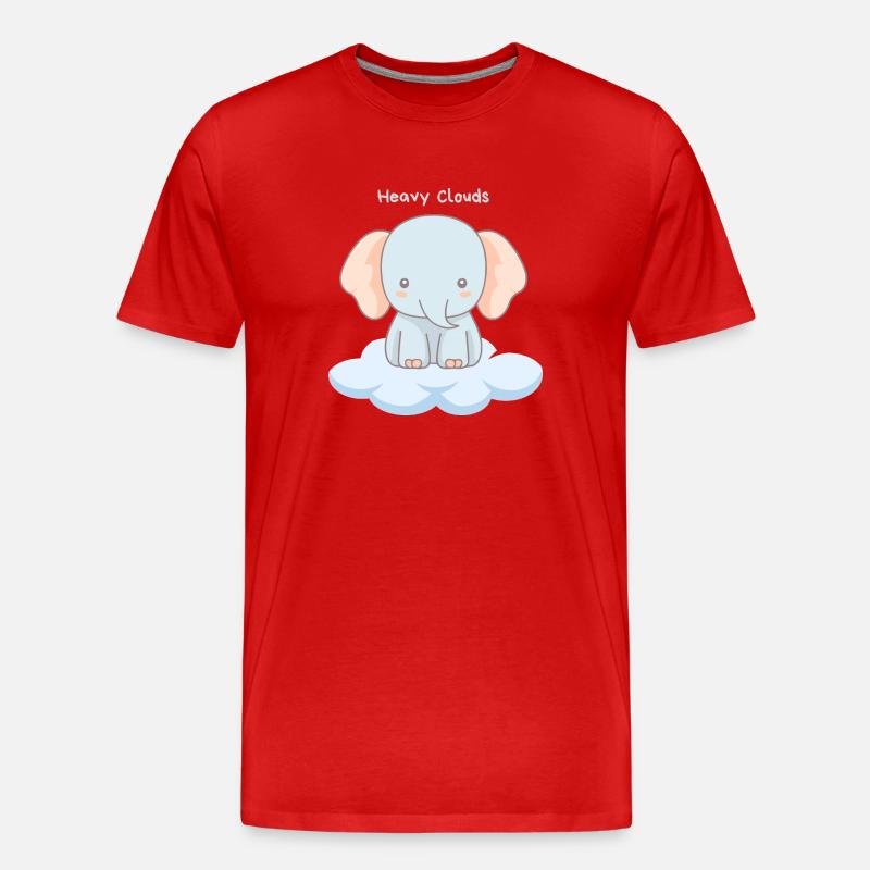 Heavy Clouds - Männer Premium Bio T-Shirt - Rot