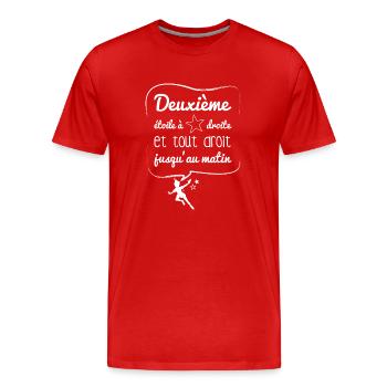 Deuxième étoile (blanc) - T-shirt bio Premium Homme - rouge - Devant - Damien (186cm)