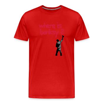 where is banksy - Männer Premium Bio T-Shirt - Rot - Vorne - Damien (186cm)
