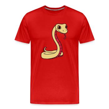 snake face head gecko lizard real reptile - Men's Premium Organic T-Shirt - red - Front - Damien (186cm)