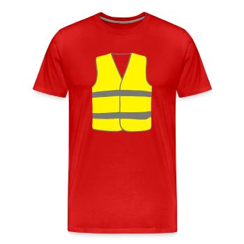 Gilet Jaune - T-shirt bio Premium Homme - rouge - Devant - Damien (186cm)