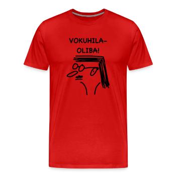 VokuHilaOliba 80er - Männer Premium Bio T-Shirt - Rot - Vorne - Damien (186cm)