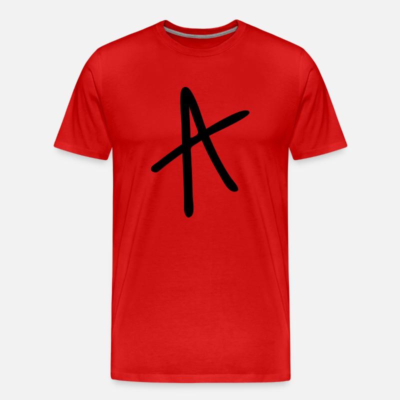 Buchstabe A - Männer Premium Bio T-Shirt - Rot