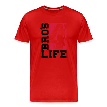 bros_4_life_cv2 - Men's Premium Organic T-Shirt - red - Front - Damien (186cm)