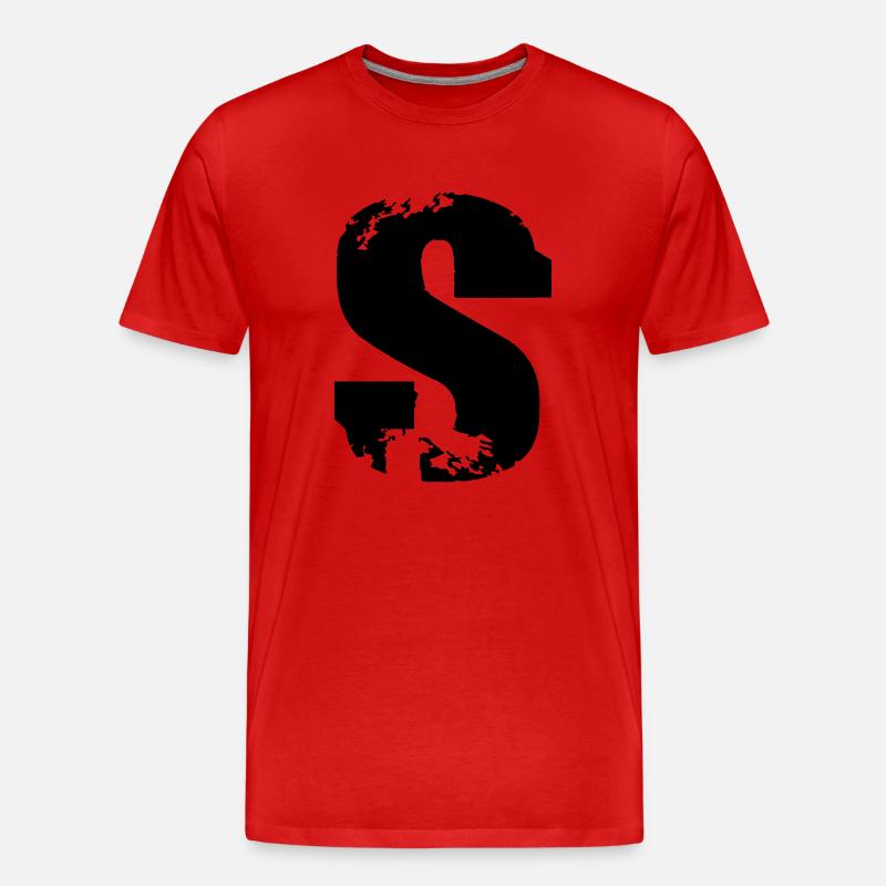 S - Buchstabe - Männer Premium Bio T-Shirt - Rot