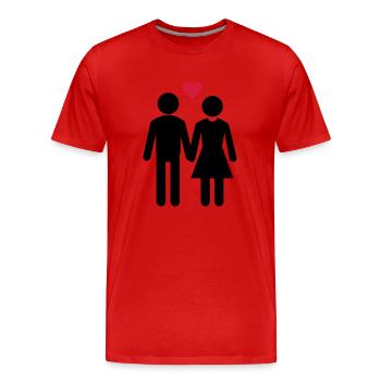 Liebe Paar - Männer Premium Bio T-Shirt - Rot - Vorne - Damien (186cm)