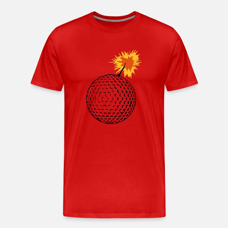 golfbombe - Männer Premium Bio T-Shirt - Rot
