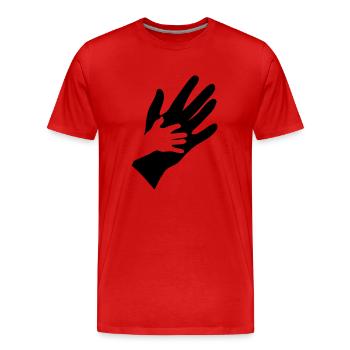 Hand - Männer Premium Bio T-Shirt - Rot - Vorne - Damien (186cm)