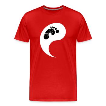 Weiße Baby Hälfte - Männer Premium Bio T-Shirt - Rot - Vorne - Damien (186cm)