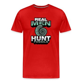 Collecting fossils - Men's Premium Organic T-Shirt - red - Front - Damien (186cm)