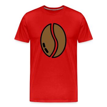 coffe bean - Männer Premium Bio T-Shirt - Rot - Vorne - Damien (186cm)