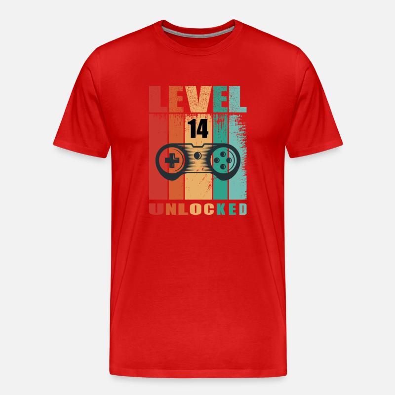 Livello sbloccato - Compleanno - Maglietta ecologica premium da uomo - rosso