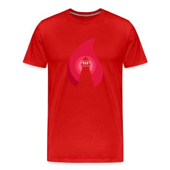 Phare - Nordic Freedom - T-shirt bio Premium Homme - rouge - Devant - Damien (186cm)