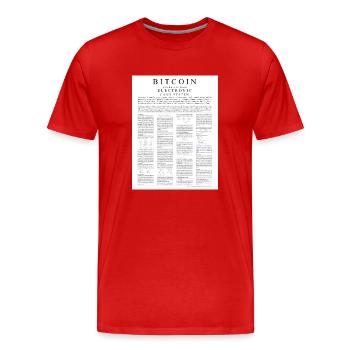 bitcoin whitepaper 1.0 - Männer Premium Bio T-Shirt - Rot - Vorne - Damien (186cm)