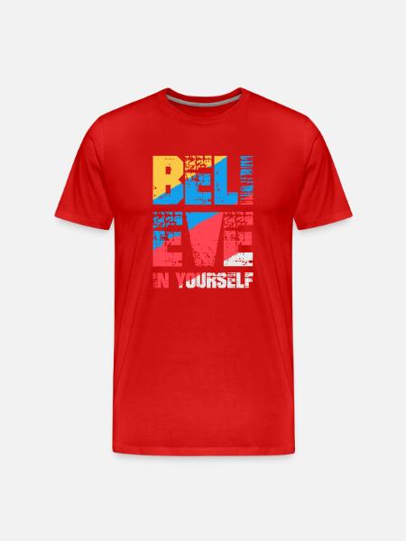 Believe in yourself - Men's Premium Organic T-Shirt - red