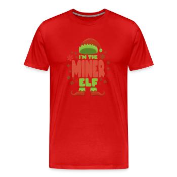 Mineurs Elfe de Noël - T-shirt bio Premium Homme - rouge - Devant - Damien (186cm)