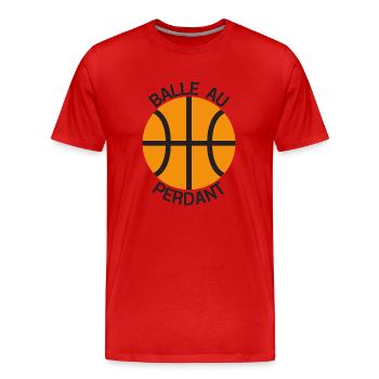 La Balle au perdant - T-shirt bio Premium Homme - rouge - Devant - Damien (186cm)