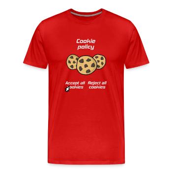 Politique de cookies, Accepter les cookies Blague - T-shirt bio Premium Homme - rouge - Devant - Damien (186cm)