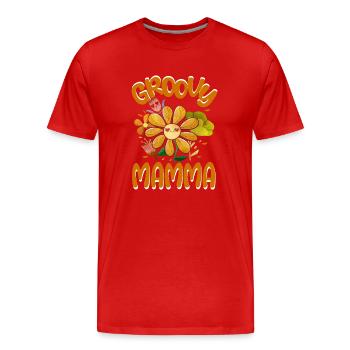 Groovy Mamma Family Matching Vintage Family - Männer Premium Bio T-Shirt - Rot - Vorne - Damien (186cm)