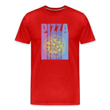 pizza - T-shirt bio Premium Homme - rouge - Devant - Damien (186cm)
