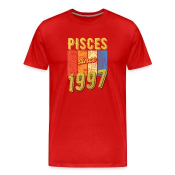 Fische 1997 Geburtstag Sternzeichen Geschenk - Männer Premium Bio T-Shirt - Rot - Vorne - Damien (186cm)