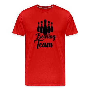 Équipe de bowling - T-shirt bio Premium Homme - rouge - Devant - Damien (186cm)