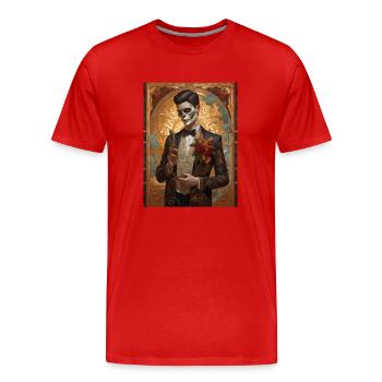 Ghotische Klasse - Männer Premium Bio T-Shirt - Rot - Vorne - Damien (186cm)