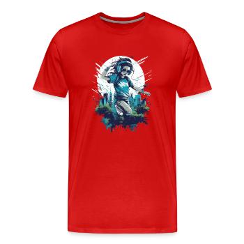 Profitez du pouvoir de la musique - T-shirt bio Premium Homme - rouge - Devant - Damien (186cm)