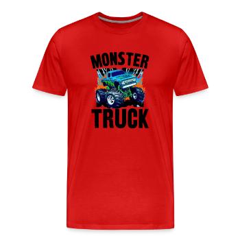monster truck - T-shirt bio Premium Homme - rouge - Devant - Damien (186cm)