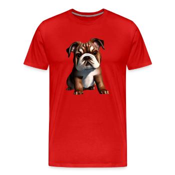 Propriétaires de chiens Bulldog Chiens Propriétaires de chiens - T-shirt bio Premium Homme - rouge - Devant - Damien (186cm)