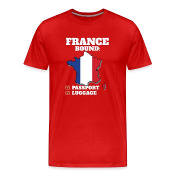 France Bound Country Travel French Flag Vacation - Männer Premium Bio T-Shirt - Rot - Vorne - Damien (186cm)