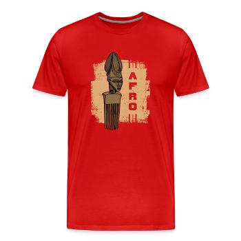 Comb Hair Hairstyle Afro African History Kultu - Men's Premium Organic T-Shirt - red - Front - Damien (186cm)