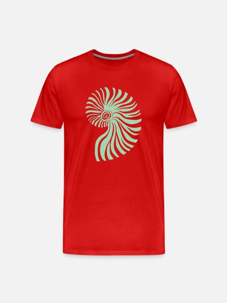 Pastel Green Ammonite - Men's Premium Organic T-Shirt - red