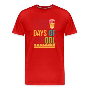 100 Days of School Happy 100th Day of School - Men's Premium Organic T-Shirt - red - Front - Damien (186cm)