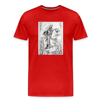 Death on a Horse - Men's Premium Organic T-Shirt - red - Front - Damien (186cm)