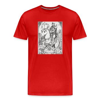 Death on a Horse - Men's Premium Organic T-Shirt - red - Front - Damien (186cm)