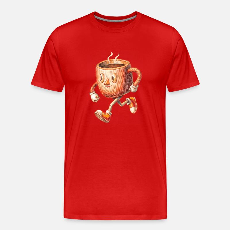 KAFFEE - Männer Premium Bio T-Shirt - Rot
