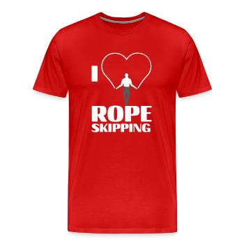 J’adore la conception de corde à sauter pour les sauteurs à la corde - T-shirt bio Premium Homme - rouge - Devant - Damien (186cm)