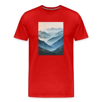 Poster Canvas Mountain 52 - Men's Premium Organic T-Shirt - red - Front - Damien (186cm)