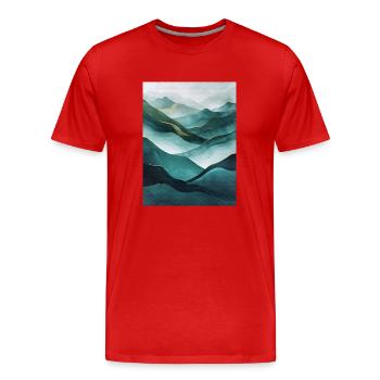 Affiche Geo Nature Paint 5 - T-shirt bio Premium Homme - rouge - Devant - Damien (186cm)