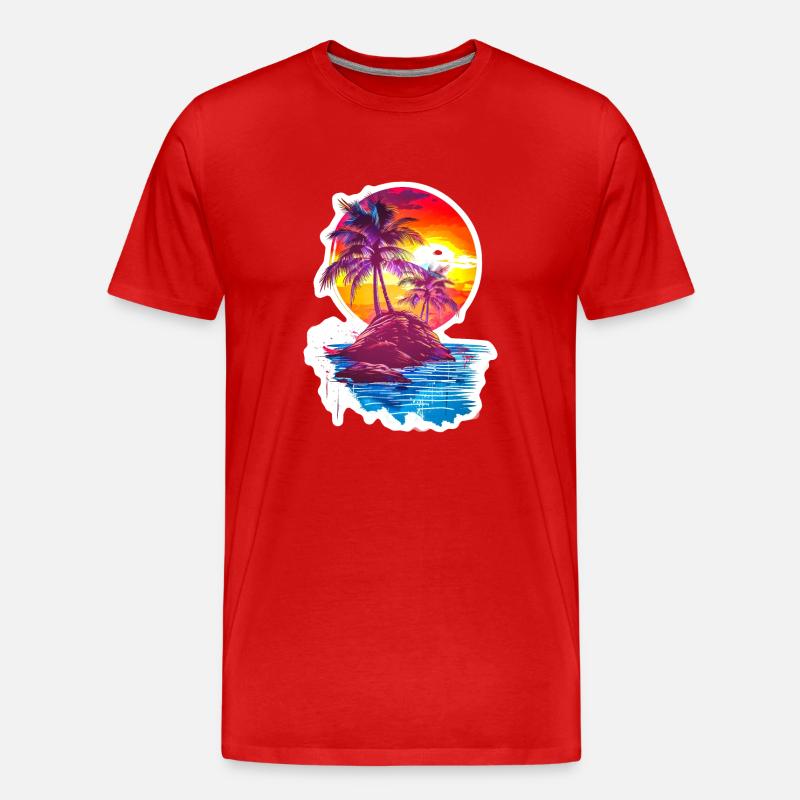 Insel Junge - Männer Premium Bio T-Shirt - Rot